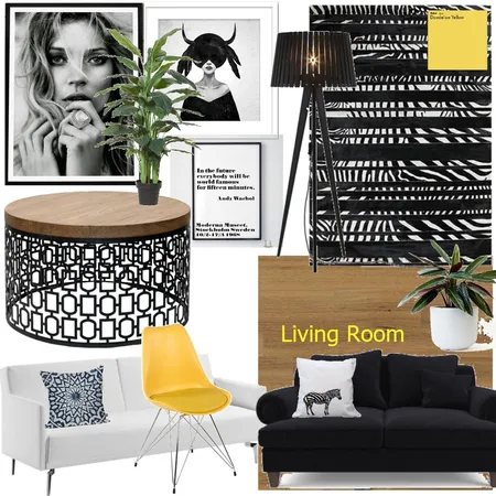 Monochrome Living Room Interior Design Mood Board by CourtneyRodrigues on Style Sourcebook