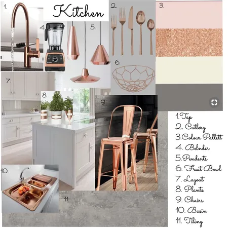 Rose gold kitchen Interior Design Mood Board by nicolestewart on Style Sourcebook