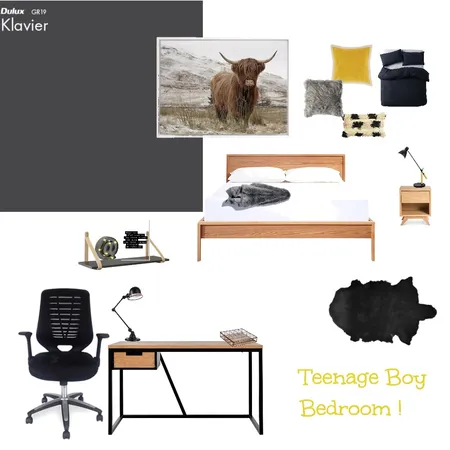 Teenage Boy Bedroom Interior Design Mood Board by MISS G Interiors on Style Sourcebook