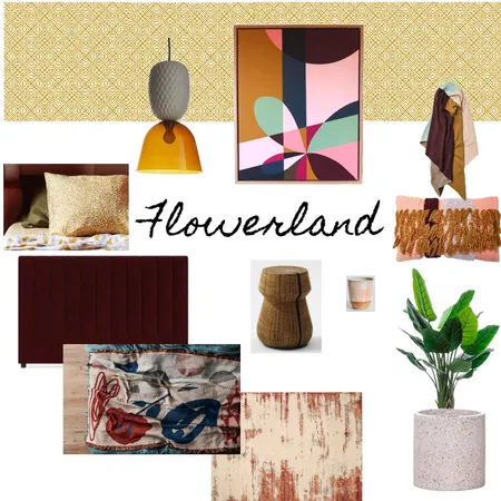 Flowerland Artwork by Anna Cole Interior Design Mood Board by Interior Designstein on Style Sourcebook