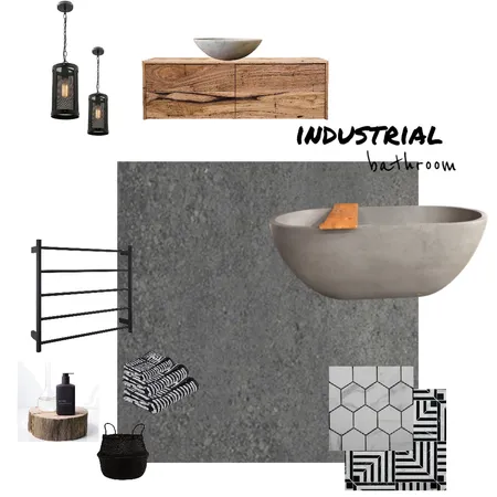 Industrial Bathroom Interior Design Mood Board by Lannie on Style Sourcebook
