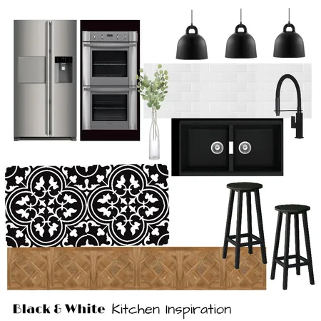 Black &amp;White Kitchen Interior Design Mood Board by Jahleh Bennett on Style Sourcebook