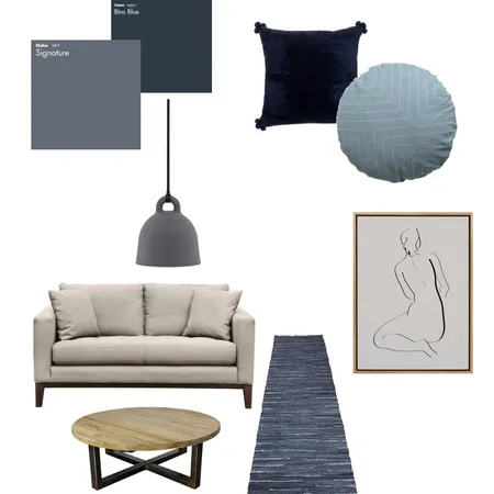 Moody Blue Living Interior Design Mood Board by spiceandoak on Style Sourcebook