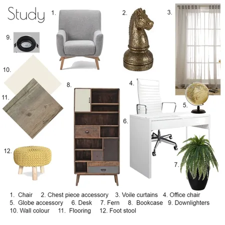 Phyllis street Home office Interior Design Mood Board by LynnetteNortheyBossert on Style Sourcebook