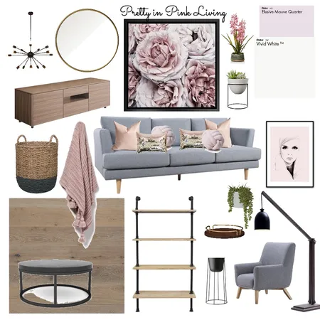 Pretty in Pink Living Interior Design Mood Board by CasaDesign on Style Sourcebook