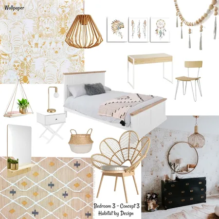 Bedroom 3 Concept 3 Interior Design Mood Board by Habitat_by_Design on Style Sourcebook