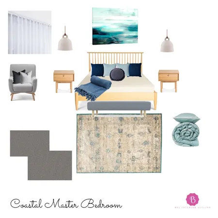 Coastal Master Bedroom Interior Design Mood Board by Bel Interior Styling on Style Sourcebook