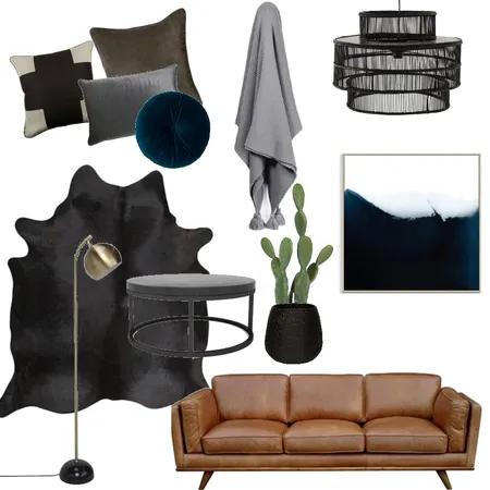 Moody Dramatic Lounge Interior Design Mood Board by spiceandoak on Style Sourcebook