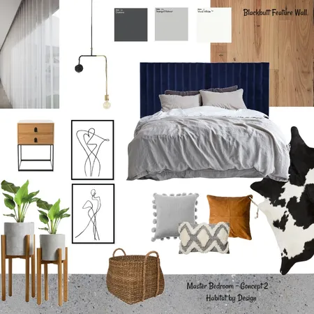 Master Bedroom – Concept 2 Interior Design Mood Board by Habitat_by_Design on Style Sourcebook