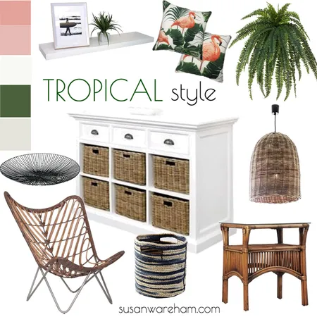 Tropical style Interior Design Mood Board by www.susanwareham.com on Style Sourcebook