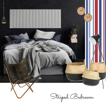striped bedroom Interior Design Mood Board by CourtneyDedekind on Style Sourcebook