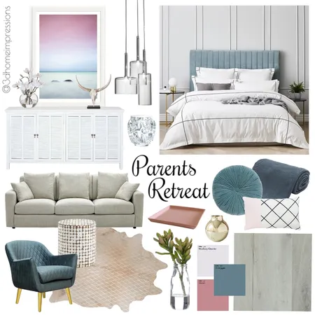 Parents Retreat Interior Design Mood Board by 3D Home Impressions on Style Sourcebook