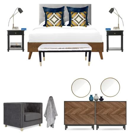 walnut bedroom Interior Design Mood Board by l3home on Style Sourcebook