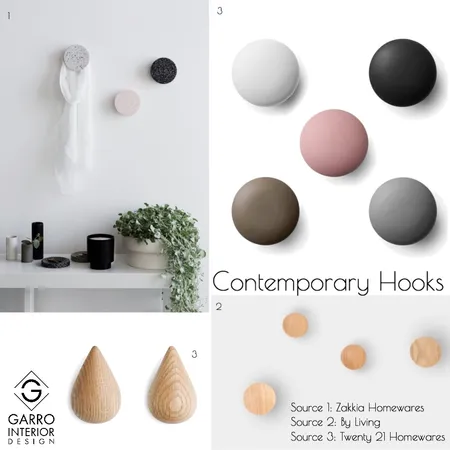 Contemporary Hooks 1 Interior Design Mood Board by Garro Interior Design on Style Sourcebook