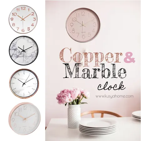 copper marble clock Interior Design Mood Board by mimiekusya on Style Sourcebook