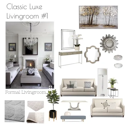 Classic Luxe living Interior Design Mood Board by Flyingmouse inc on Style Sourcebook