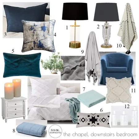 TC DStairs Bedroom Proposal Interior Design Mood Board by Libby Edwards Interiors on Style Sourcebook