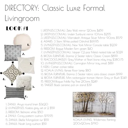 DIRECTORY - Classic Luxe #1 Interior Design Mood Board by Flyingmouse inc on Style Sourcebook