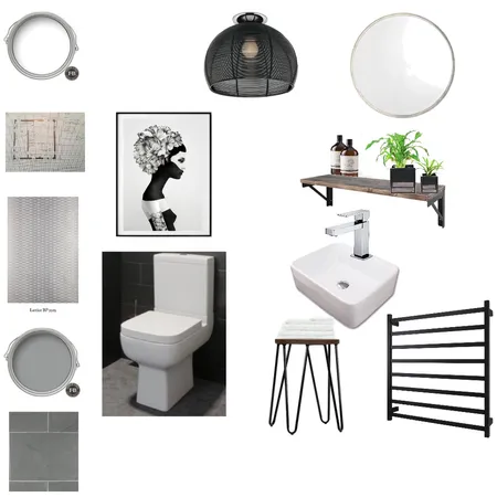 Industrial WC/Cloakroom with a little glam! Interior Design Mood Board by LMH Interiors on Style Sourcebook