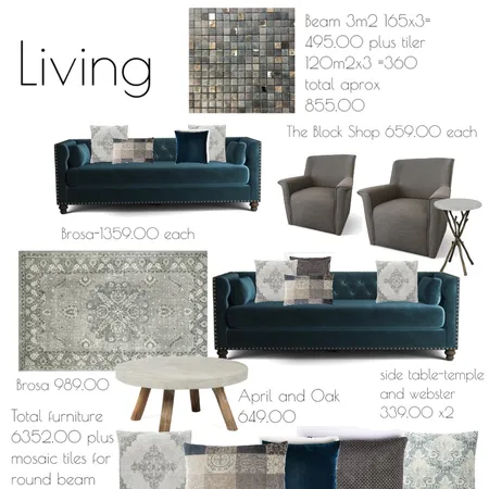 Point Piper Residence Living Interior Design Mood Board by Batya on Style Sourcebook