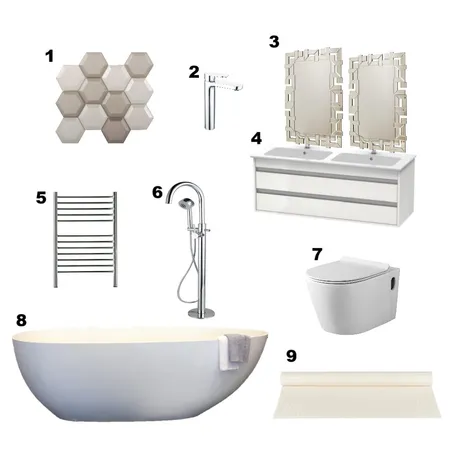 BATHROOM 2 Interior Design Mood Board by Zamazulu on Style Sourcebook