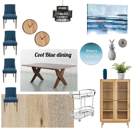 cool blue dining Interior Design Mood Board by Breezy Interiors on Style Sourcebook