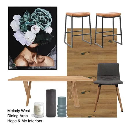 Melody West - Dining Area Interior Design Mood Board by Hope & Me Interiors on Style Sourcebook