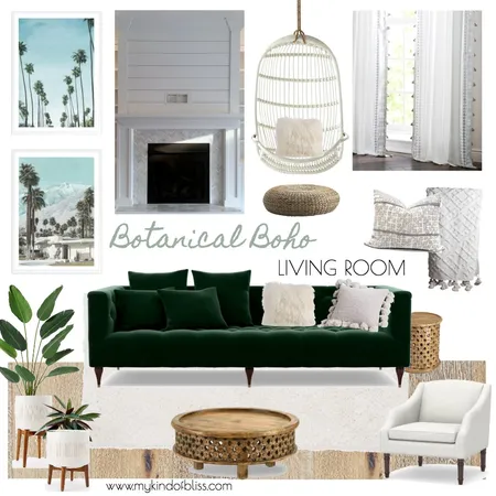 BOHO BOTANICAL LIVING ROOM Interior Design Mood Board by My Kind Of Bliss on Style Sourcebook