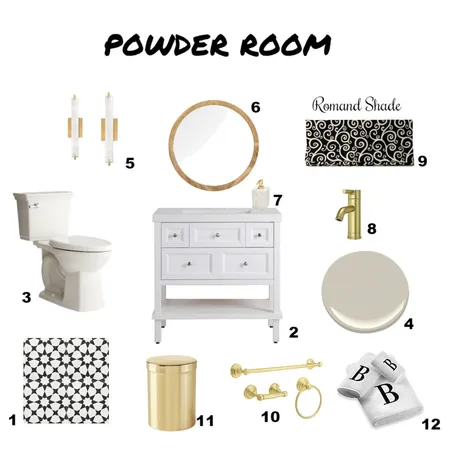 Powder Room Interior Design Mood Board by Tenamarie on Style Sourcebook