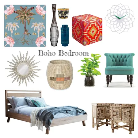 Boho Bedroom Interior Design Mood Board by Volha Interiors & Staging on Style Sourcebook