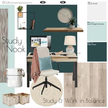Study Nook Interior Design Mood Board by 3D Home Impressions on Style Sourcebook