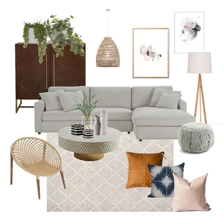 Boho Luxe Living Room Interior Design Mood Board by JessicaFloodDesign on Style Sourcebook