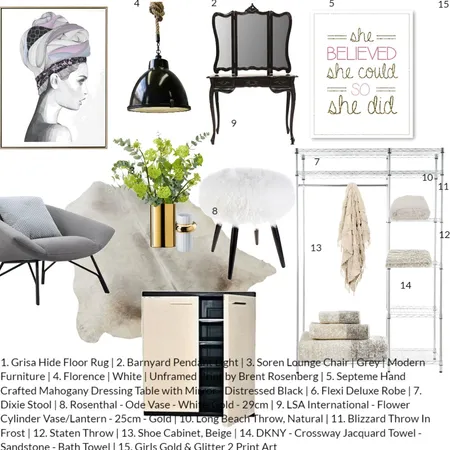 Dressing Room Interior Design Mood Board by Volha Interiors & Staging on Style Sourcebook