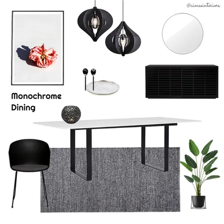 Monochrome Dining Interior Design Mood Board by Amy Louise Interiors on Style Sourcebook