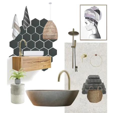 Charcoal Timber Bathroom Interior Design Mood Board by Just In Place on Style Sourcebook