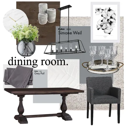 Module 9 - Dining Room Interior Design Mood Board by orowe on Style Sourcebook