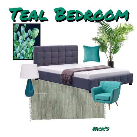 Teal Bed Interior Design Mood Board by nnicesk on Style Sourcebook
