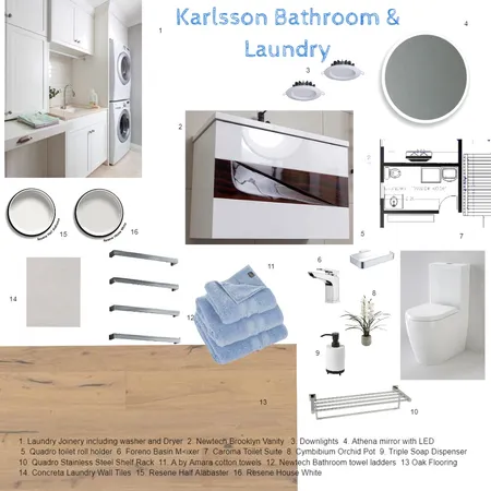 Karlsson Laundry / Bathroom Sample Board 3 Interior Design Mood Board by Kiwistyler on Style Sourcebook