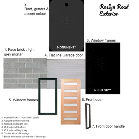 Rosly Road exterior mood board Interior Design Mood Board by Velebuiltdesign on Style Sourcebook