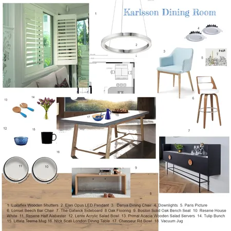 Karlsson Dining Room Sample Board Interior Design Mood Board by Kiwistyler on Style Sourcebook