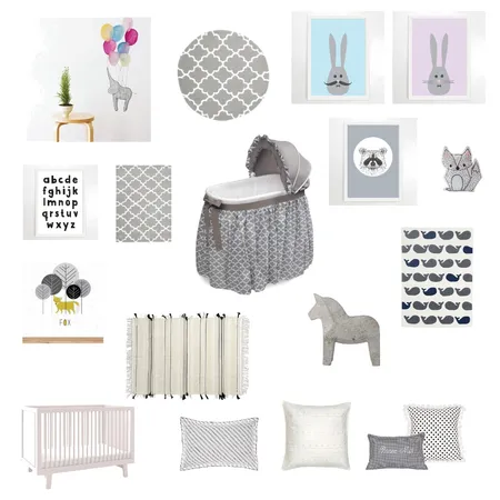 Gray Themed Nursery Interior Design Mood Board by Raelynne on Style Sourcebook