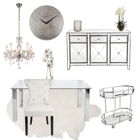 Hollywood Glam Dining Interior Design Mood Board by braydee on Style Sourcebook