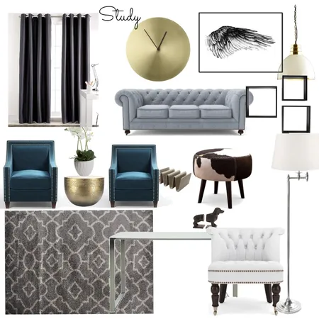 Study - office Interior Design Mood Board by bolajiT on Style Sourcebook