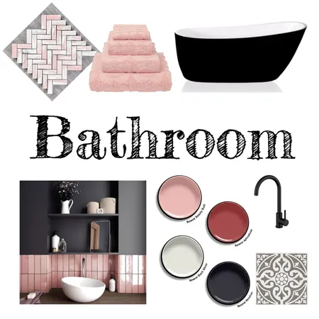 Pink Bathroom Interior Design Mood Board by ES Abode on Style Sourcebook