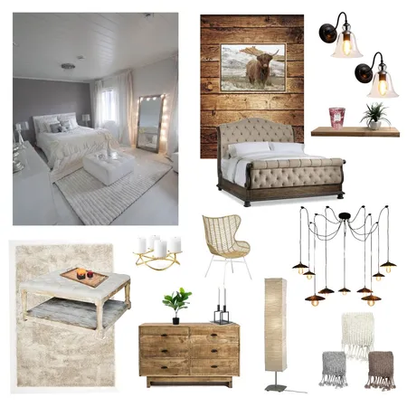 Rustic Bedroom Interior Design Mood Board by Katie Anne Designs on Style Sourcebook