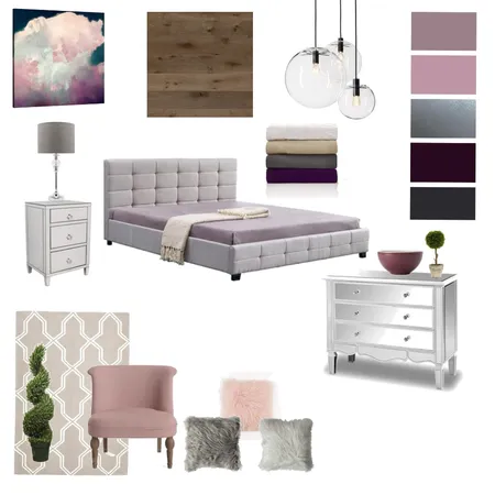 Purple Bedroom Interior Design Mood Board by Katie Anne Designs on Style Sourcebook