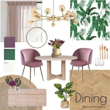 Pink and Timber Dining Room Interior Design Mood Board by AnnabelFoster on Style Sourcebook