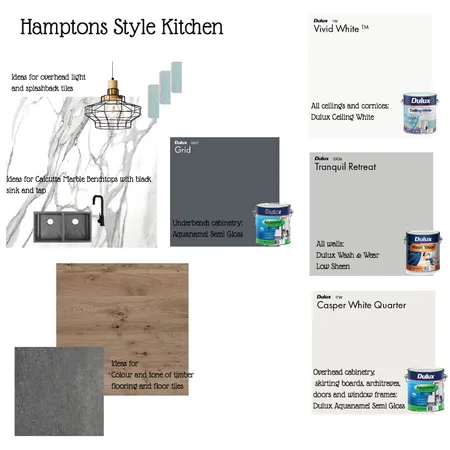 Hamptons Style Kitchen Interior Design Mood Board by LesleyTennant on Style Sourcebook