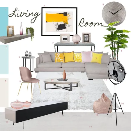 Living Room Numbered Interior Design Mood Board by gsagoo on Style Sourcebook