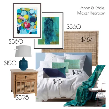 anne and Eddie, master bedroom Interior Design Mood Board by Pleased To Bijou Design on Style Sourcebook